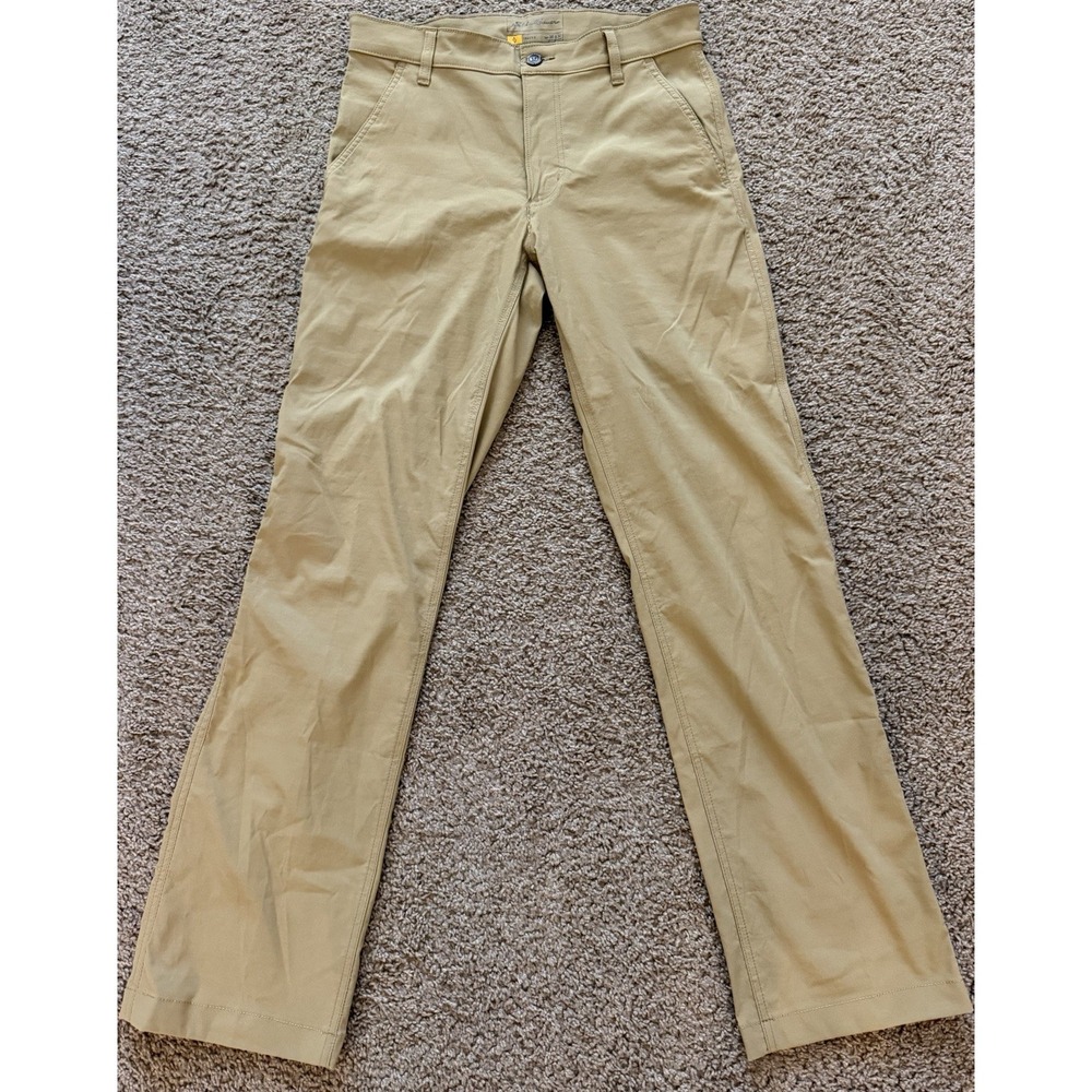 Eddie Bauer Travex Khaki Pants Mens 30x32 Straight Leg Hiking Travel Tan